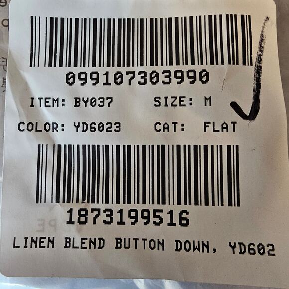 J. Crew Womans size M Linen Cotton Button Up Shirt Blue White Stripe BY037 NEW - Picture 8 of 9